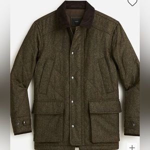 Mens J. Crew Quilted Highland Skye jacket in English Wool Size Small snap button